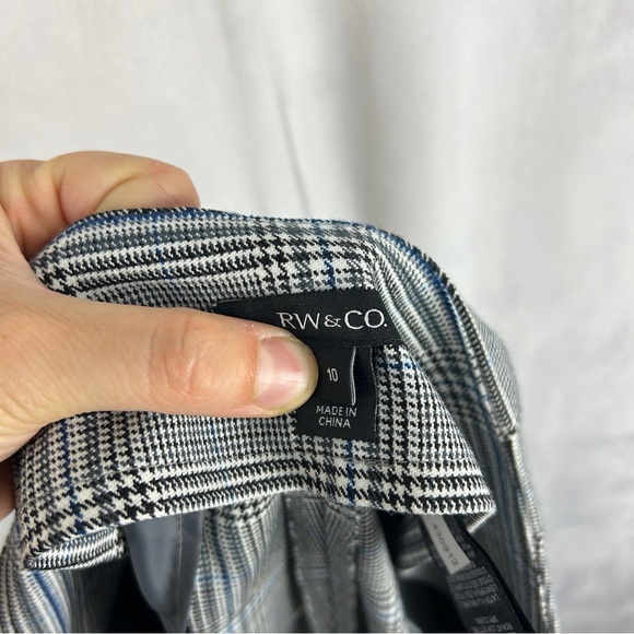 RW & CO Plaid High Rise‎ Pleated Trouser Size 10 Straight Leg Office Corporate - Picture 3 of 4